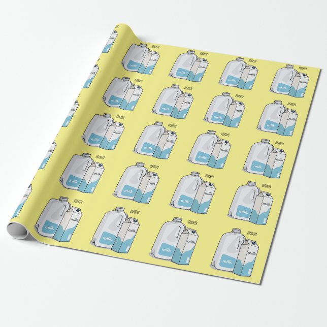 Milk cartoon illustration wrapping paper (Unrolled)