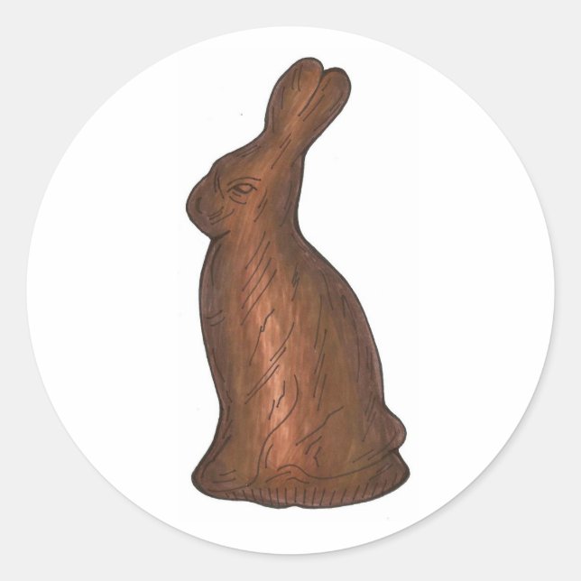 Milk Chocolate Easter Basket Bunny Rabbit Candy Classic Round Sticker (Front)