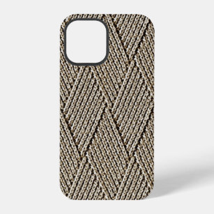 Milk Chocolate Faux Diamond Knit Pattern iPhone 12 Pro Case