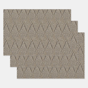 Milk Chocolate Faux Diamond Knit Pattern Small Wrapping Paper Sheet