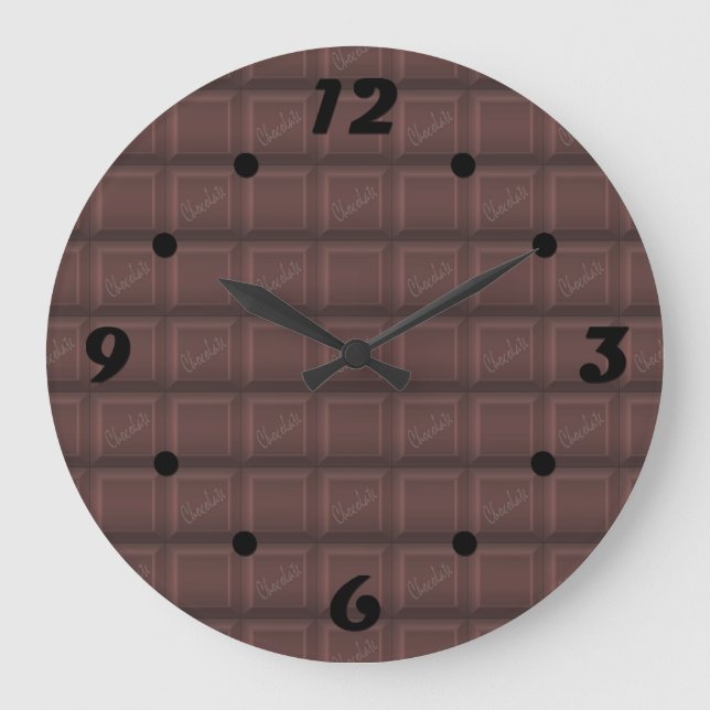 Milk chocolate large clock (Front)
