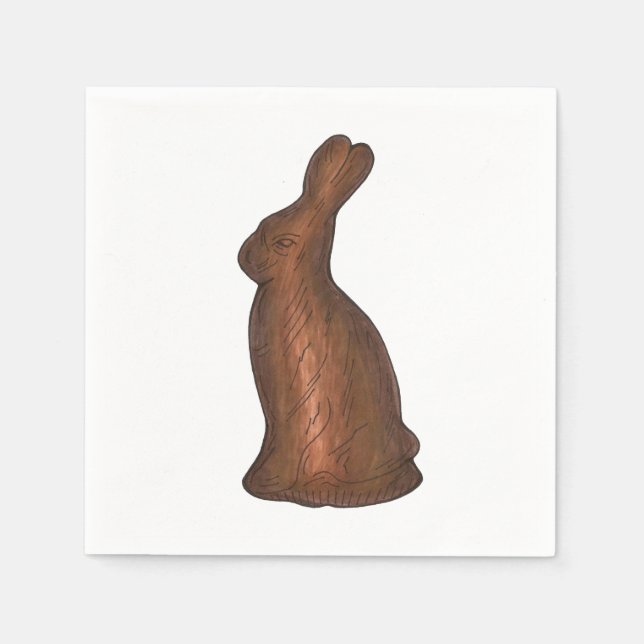 Milk Chocolate Rabbit Easter Bunny Candy Napkin (Front)