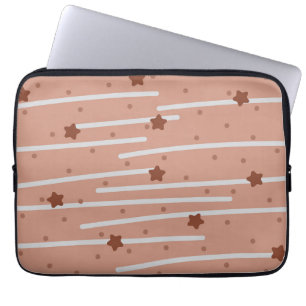 Milk Chocolatey Stars and Stripes Pattern Laptop Sleeve
