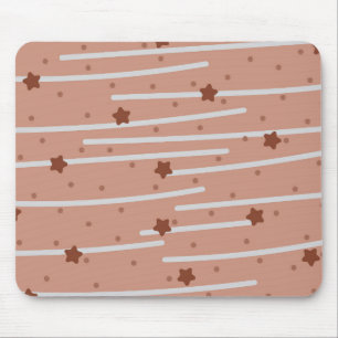 Milk Chocolatey Stars and Stripes Pattern Mouse Pad