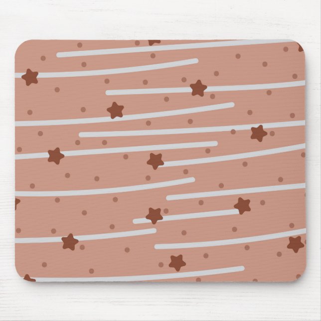 Milk Chocolatey Stars and Stripes Pattern Mouse Pad (Front)
