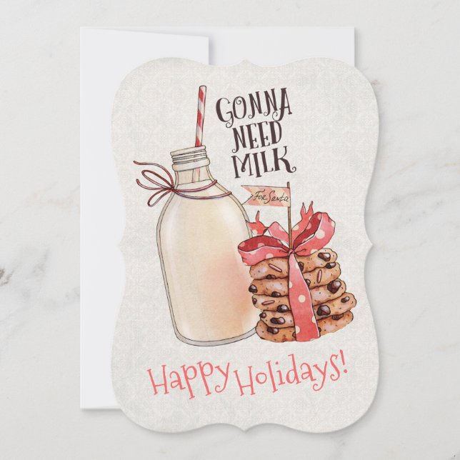 Milk Christmas cookies baking from the kitchen of Holiday Card (Front)