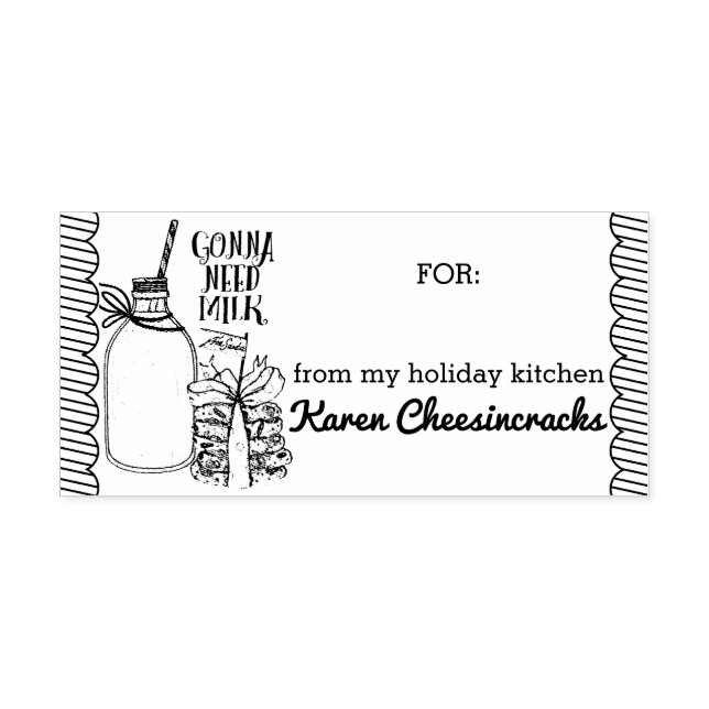Milk Christmas cookies baking from the kitchen of Self-inking Stamp (Design)
