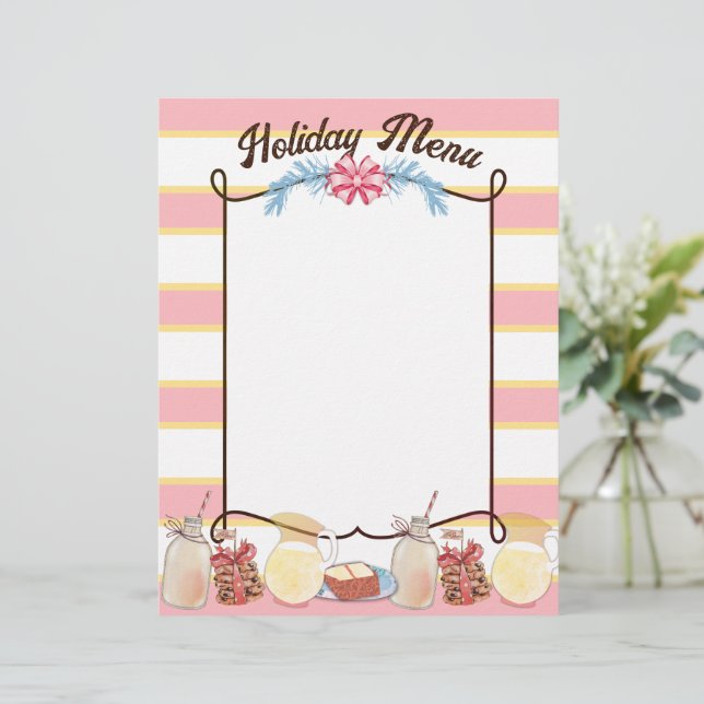 Milk Christmas cookies cake personalised menu (Standing Front)