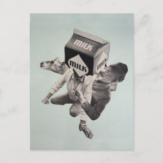 Milk collage postcard