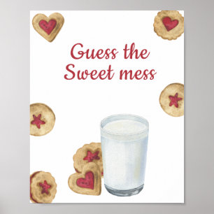 Milk & cookies Baby shower Guess the sweet mess Poster