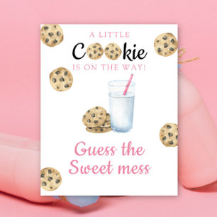 Milk & cookies Baby shower Guess the sweet mess Poster