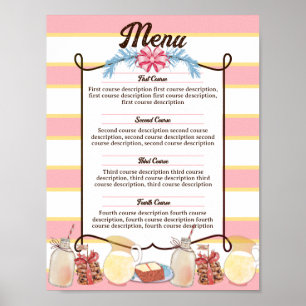 Milk cookies bake sale Christmas personalised menu Poster