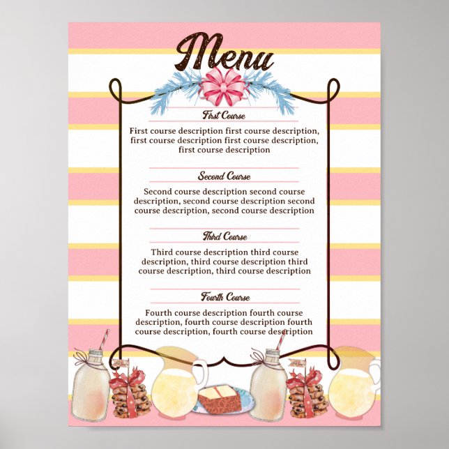 Milk cookies bake sale Christmas personalised menu Poster (Front)