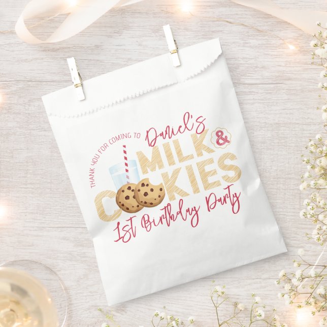 Milk & Cookies Birthday Favour Bag – Sweet Treat T (Clipped)