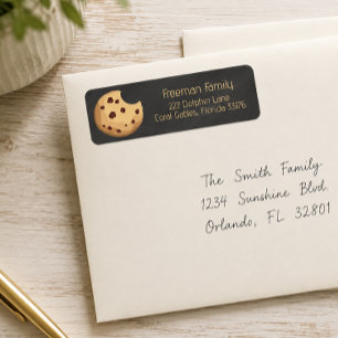 Milk & Cookies Birthday Label – Chocolate Chip Coo Return Address Label