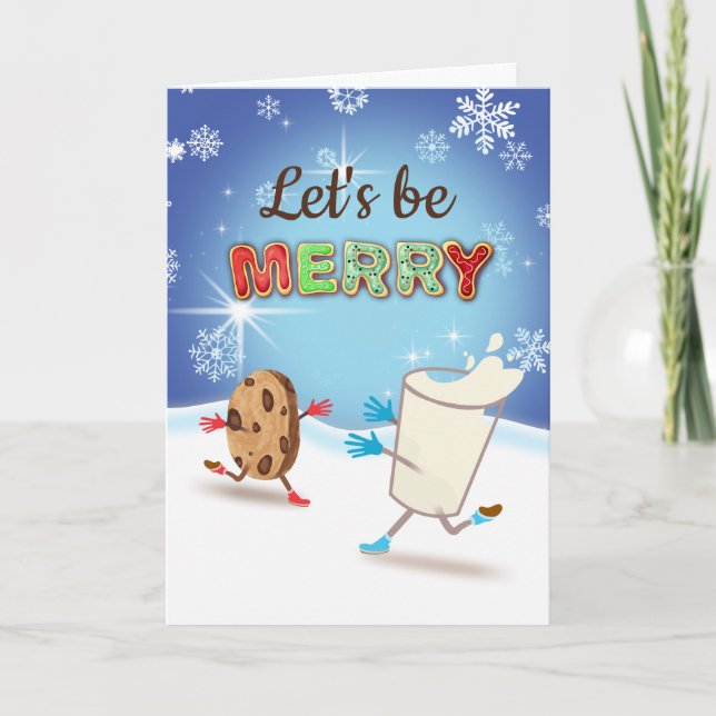 Milk cookies Christmas baking bakery personalised Card (Front)
