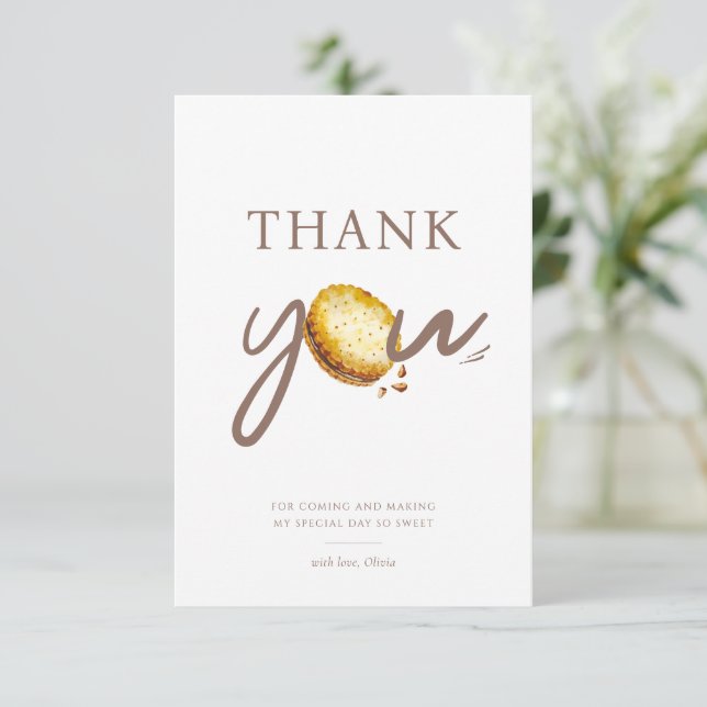 Milk & Cookies First Birthday Party Thank You (Standing Front)