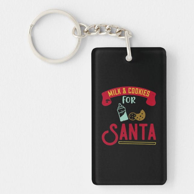 Milk & Cookies For Santa Key Ring (Front)