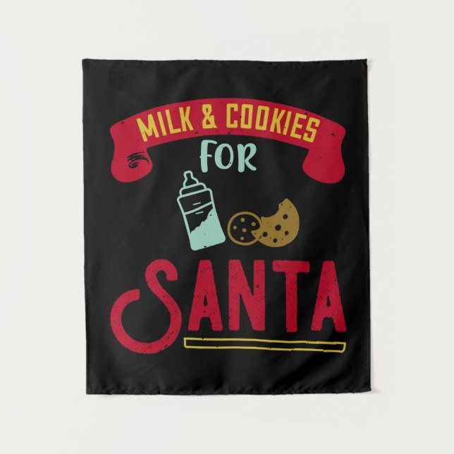 Milk & Cookies For Santa Tapestry (Front)