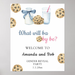 Milk & Cookies Gender reveal Welcome Poster