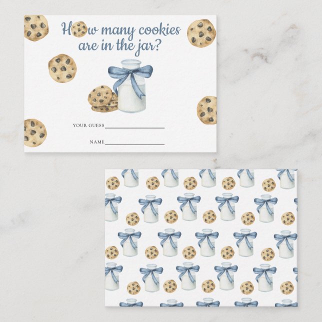 Milk & Cookies Guess how many cookies Enclosure Card (Front/Back)