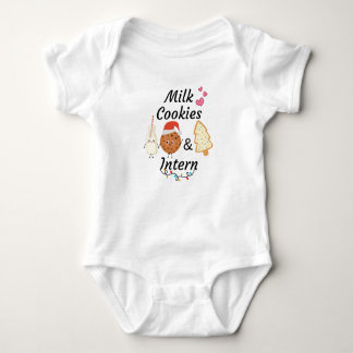 Milk & Cookies Intern Baby Christmas T-Shirt Baby Bodysuit