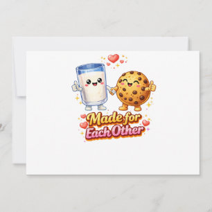 Milk & Cookies – Made for Each Other Cute Food Invitation