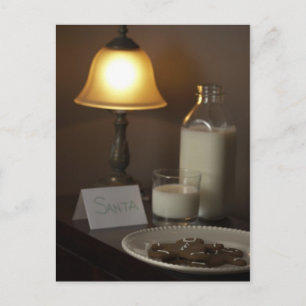 Milk Cookies Santa Claus Holiday Postcard