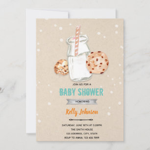 Milk cookies shower birthday invitation