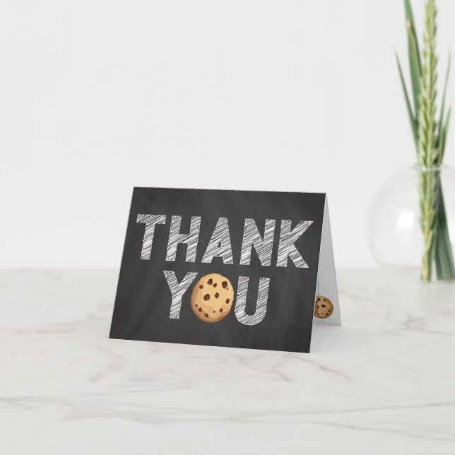 Milk & Cookies Thank You Card – Vintage Chalkboard (Front)