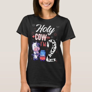Milk Cow I m 2 Years Old Birthday Squad Cute Boy G T-Shirt
