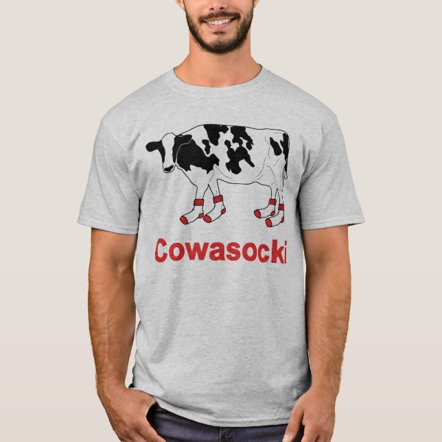 Milk Cow in Socks - Cowasocki Cow A Socky T-Shirt (Front)