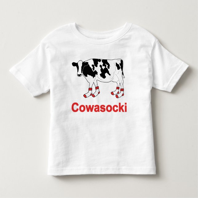 Milk Cow in Socks - Cowasocki Cow A Socky Toddler T-Shirt (Front)