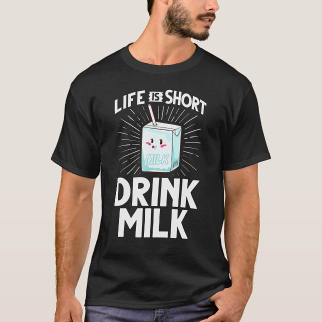Milk Drink Carton Oat Milkshake Powder Lactose 1 T-Shirt (Front)