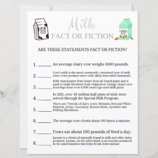 Milk Fact or Fiction Game