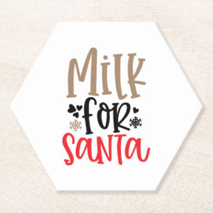 Milk for Santa Paper Coaster