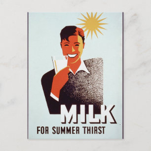 Milk - for summer thirst postcard