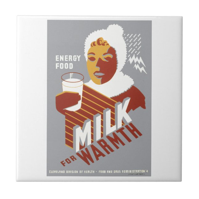 Milk for Warmth Ceramic Tile (Front)