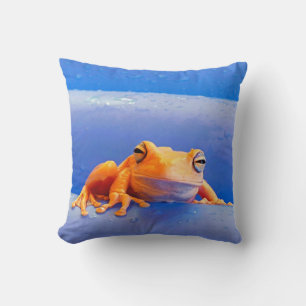 Milk Frog on a Floatie Throw Pillow
