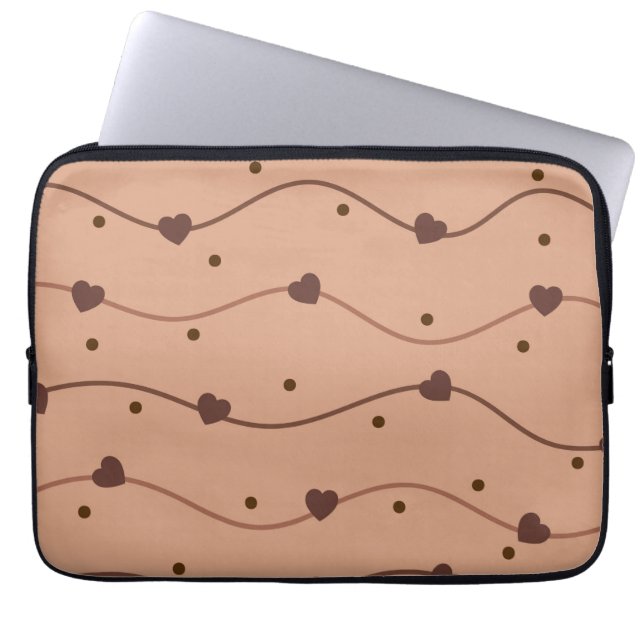 Milk Heart Chocolate Chips Pattern Laptop Sleeve (Front)