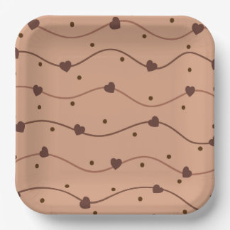 Milk Heart Chocolate Chips Pattern Paper Plate