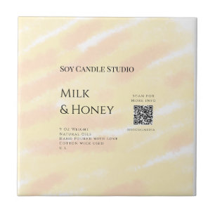 Milk honey soy candle business add q r code tex ceramic tile