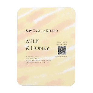 Milk honey soy candle business add q r code tex magnet