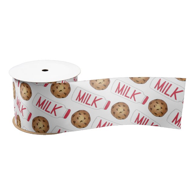 Milk Jug Chocolate Chip Cookies Snack Food Foodie Satin Ribbon (Spool)