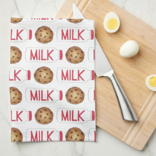 Milk Jug Chocolate Chip Cookies Snack Food Foodie Tea Towel
