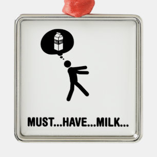 Milk Lover Metal Ornament