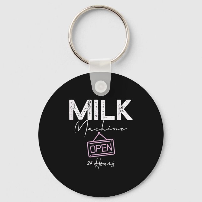Milk Machine Open 24 Hours Funny Breastfeeding New Key Ring (Front)