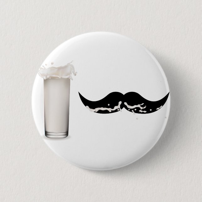 Milk Moustache 6 Cm Round Badge (Front)