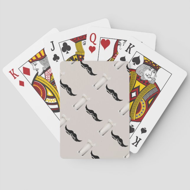 Milk Moustache Creme Playing Cards (Back)