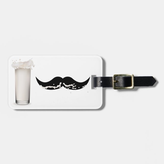 Milk Moustache Luggage Tag (Front Horizontal)